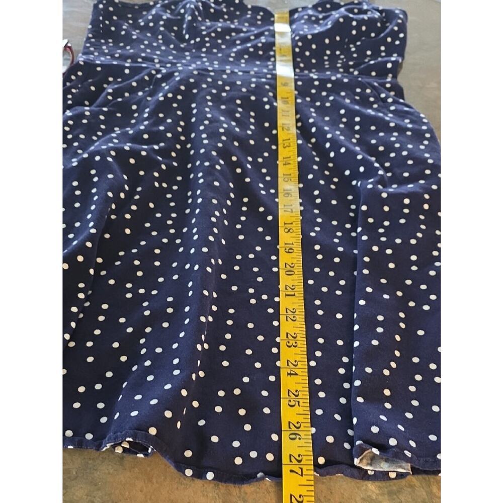 Navy Polka Dot Scallop Neck Sundress - Picture 3 of 4